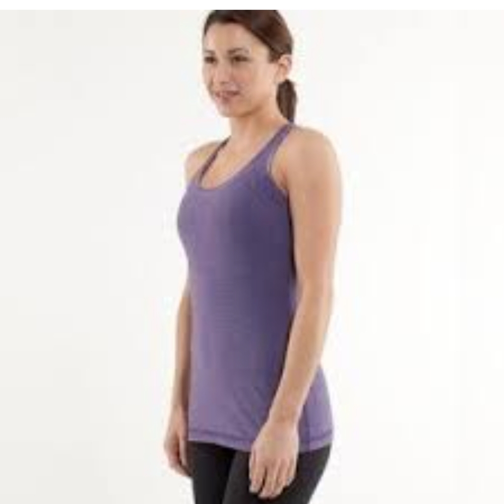 Lululemon Cool Razorback tank heathered purple reversible